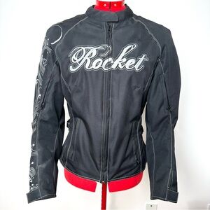 Joe Rocket Motorcycle Riding Jacket Womens XS Removable Armored Back Shoulder